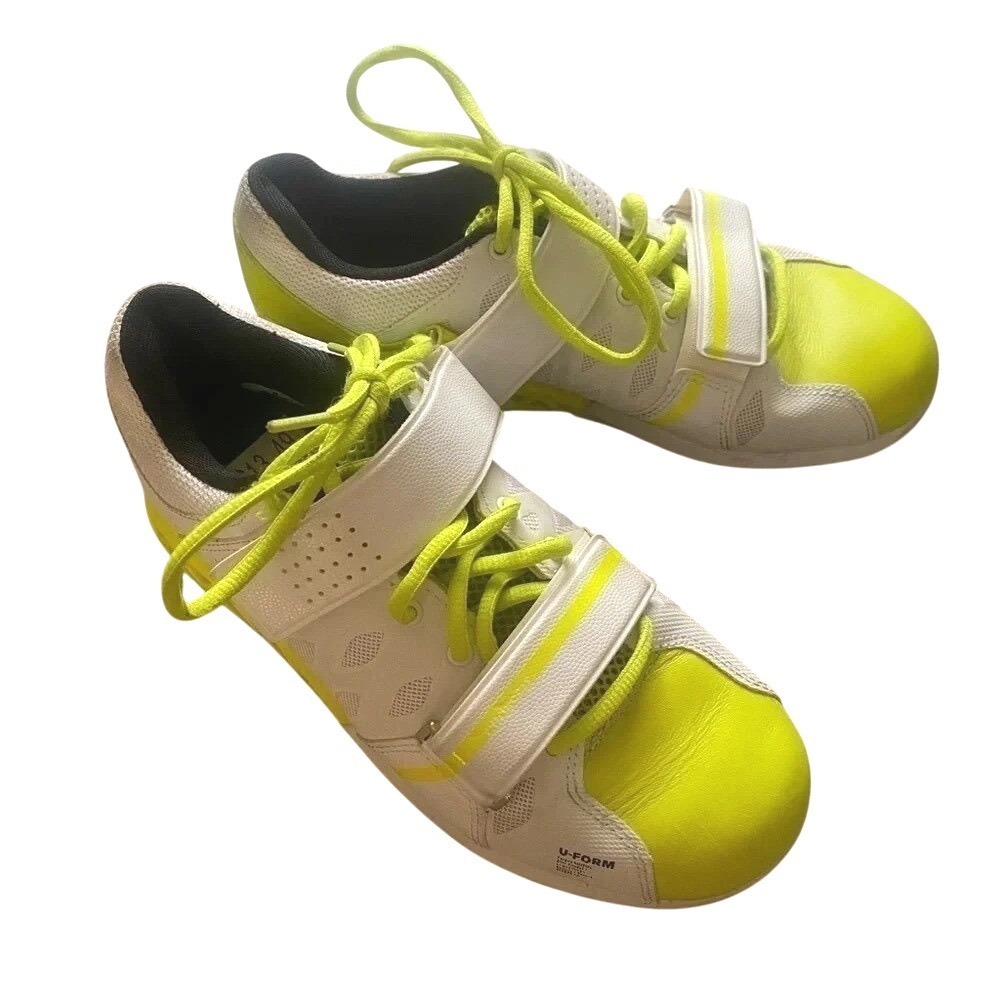 Reebok CrossFit Lifter U-Form Powerlifting Squat Shoes White Neon Yellow Women 7